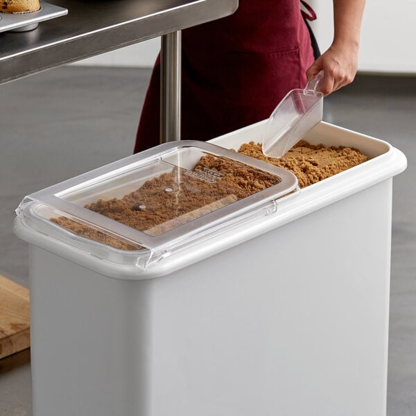 Cambro IBSF27148 26.7 Gallon / 425 Cup White Flat Top Mobile Ingredient