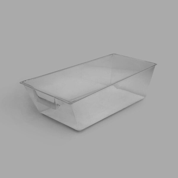 a clear plastic container with a handle