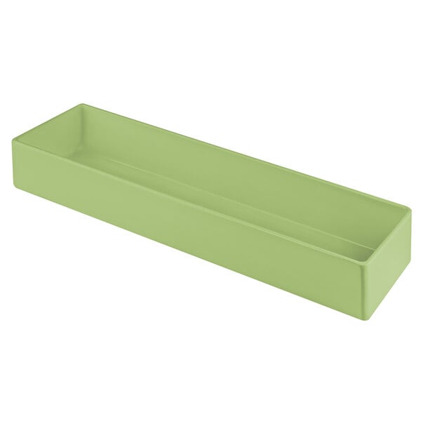 A mint green rectangular Tablecraft bowl.