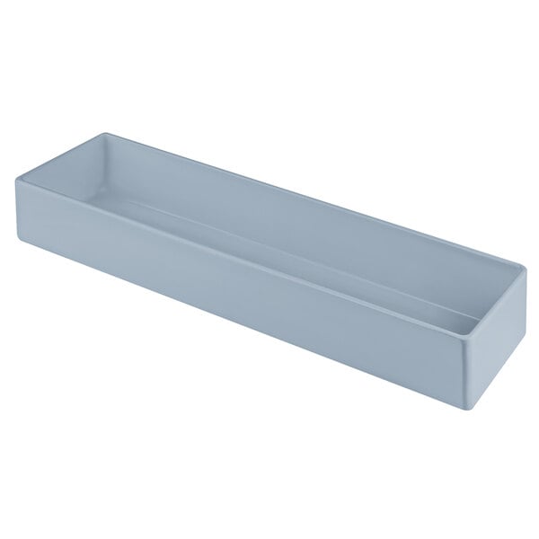 A grey rectangular Tablecraft bowl.