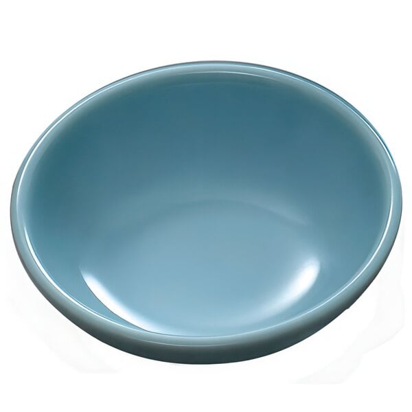 A blue Thunder Group Blue Jade melamine bowl.