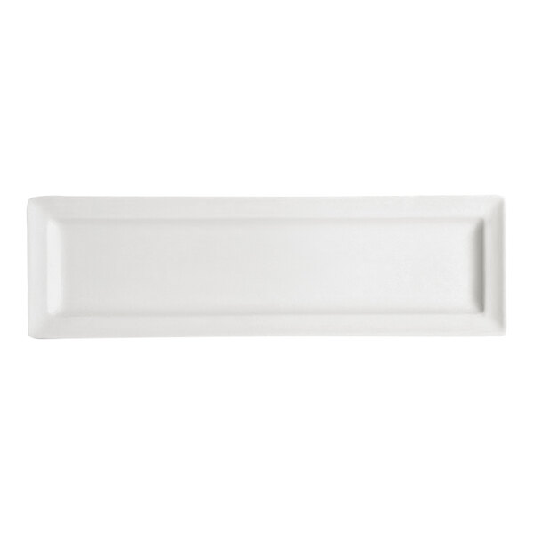 RAK Porcelain Classic Gourmet 11 3/8" x 4 3/4" Ivory Porcelain Rectangular Platter - 12/Case