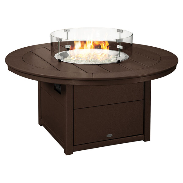 Polywood Ctf48rma Mahogany 48 Round Fire Pit Table