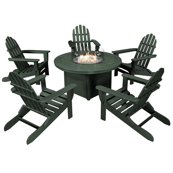 Polywood Pws414 1 Gr Green 48 Round Fire Pit Table With 5