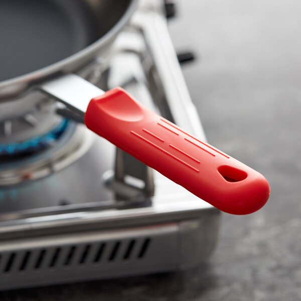 Red Removable Silicone Pan Handle Grip / Sleeve for 10" and 12" Fry Pans