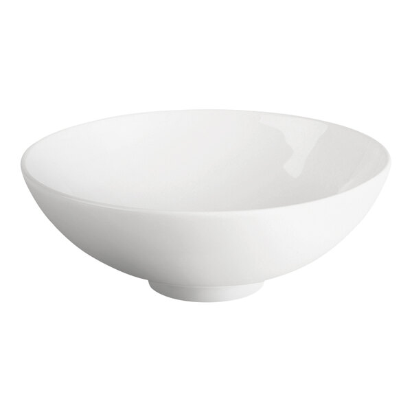 A plain ivory porcelain bowl lid with a smooth, round shape.