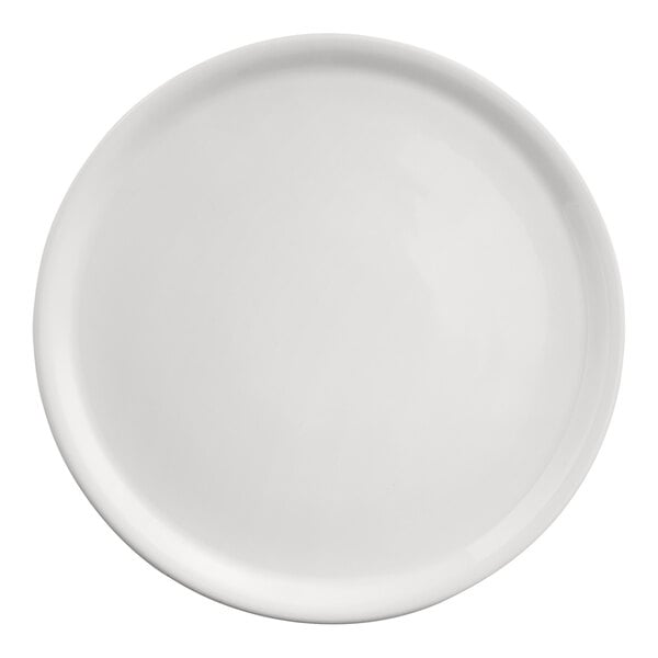 A RAK Porcelain ivory porcelain pizza plate with a round rim.