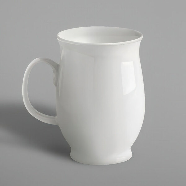 A white RAK Porcelain Lotus mug with a handle.