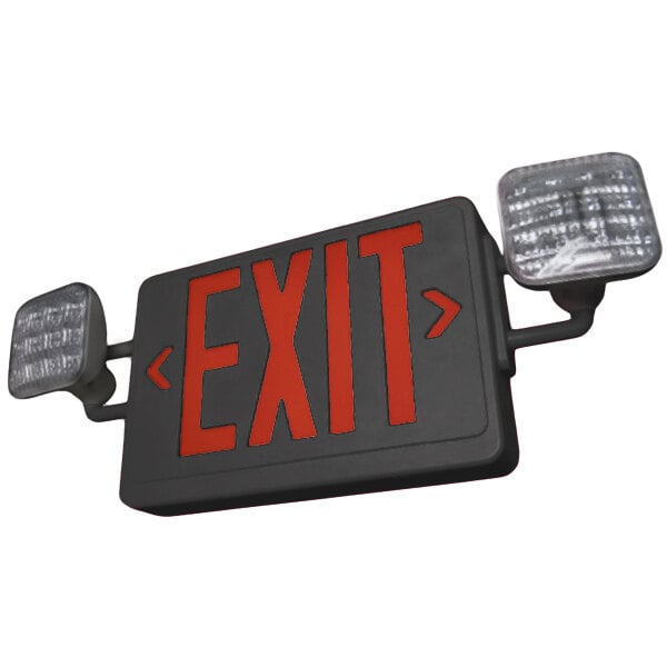 Lavex Industrial Universal Black Remote Capable LED Exit Sign and ...