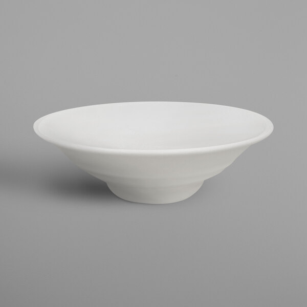 A RAK Porcelain ivory china bowl on a white background.