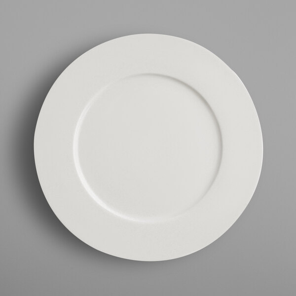 a white plate with a circle