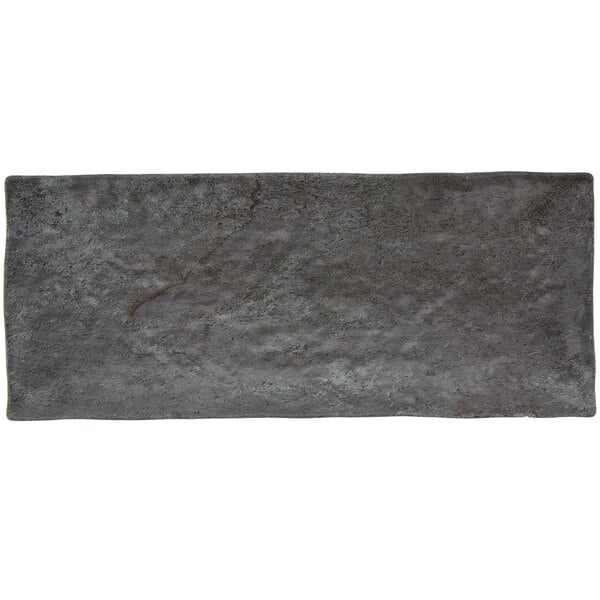 A rectangular black slate melamine platter.