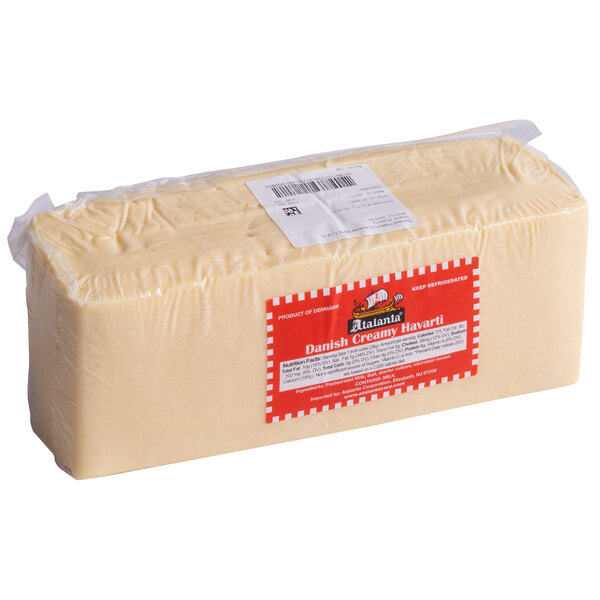 Atalanta 9 lb. Danish Creamy Havarti Cheese Block