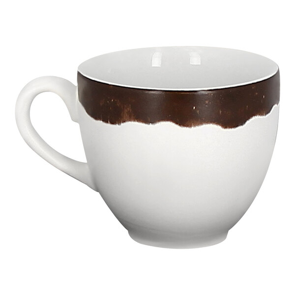 RAK Porcelain Woodart 7.8 oz. Oak Brown Porcelain Cup - 12/Case