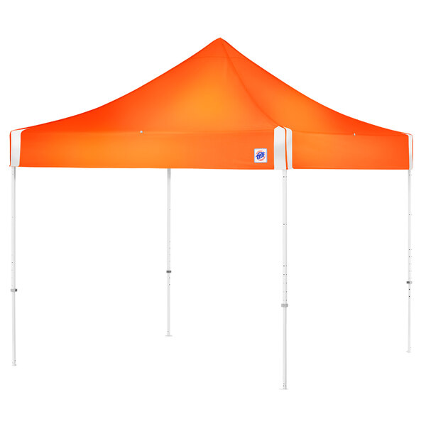 E Z Up Hv910rcbor Hi Viz Utility Instant Shelter 10 X 10 Bright Orange Canopy With White Frame