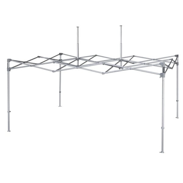 An E-Z Up splash canopy with a metal structure and poles.