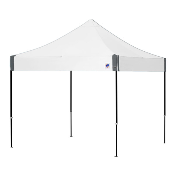 EZ Up EP3STL10KFBKTWH Enterprise Instant Shelter 10' x 10' White Canopy with Black Frame