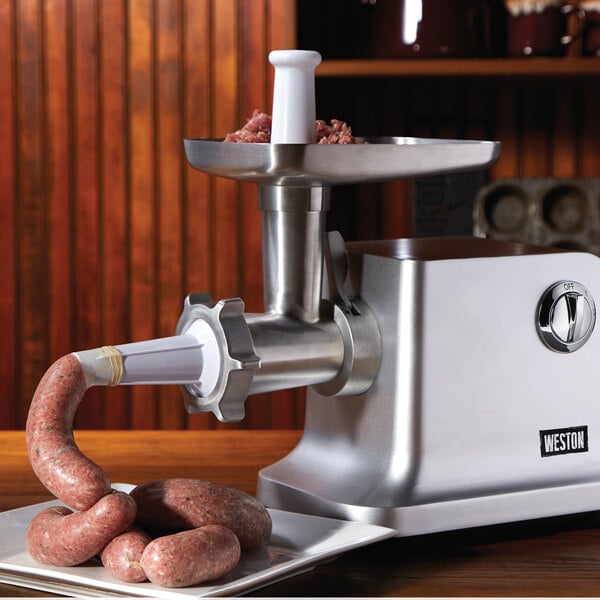 Weston #12 Meat Grinder  Weston 33-1301-W Pro Series #12 Electric Meat  Grinder and Sausage Stuffer
