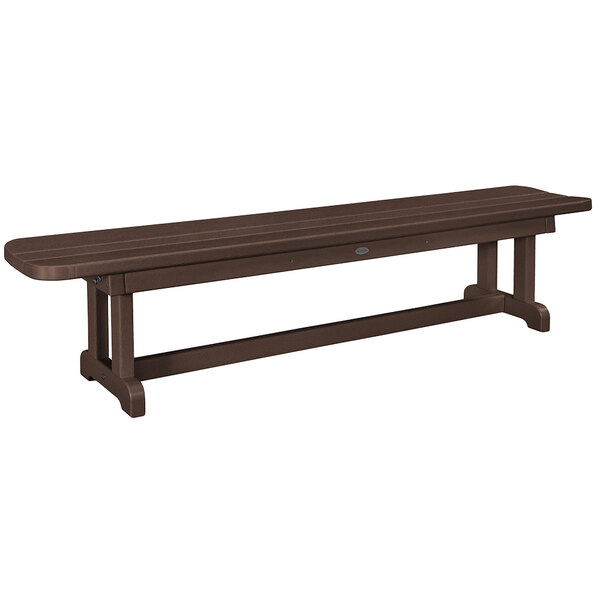 Polywood Pbb72ma Mahogany 70 X 14 1 2 Backless Park Bench