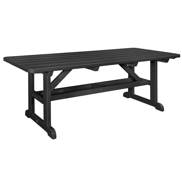 POLYWOOD PT3672BL Black 70" x 32 1/2" Park Picnic Table
