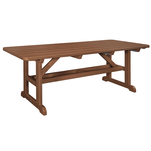 Polywood Pt3672te Teak 70 X 32 1 2 Park Picnic Table