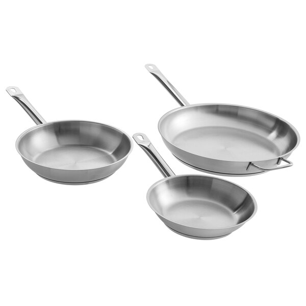 Vigor 3-Piece Stainless Steel Fry Pan 