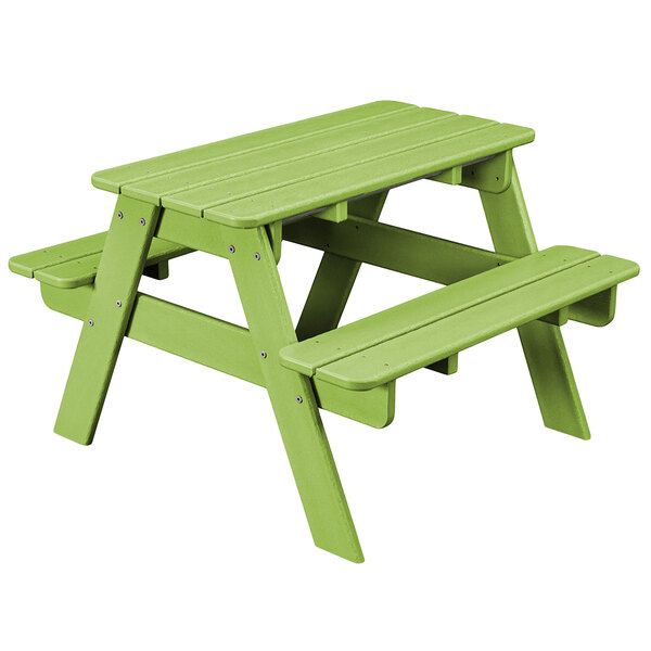 Polywood Kt130li Lime 30 X 33 Kids Picnic Table With Seating Picnic Table With Seating Main Picture
