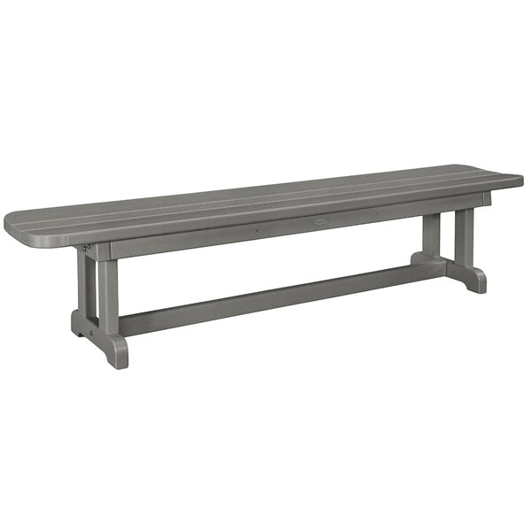 Polywood Pbb72gy Slate Grey 70 X 14 1 2 Backless Park Bench