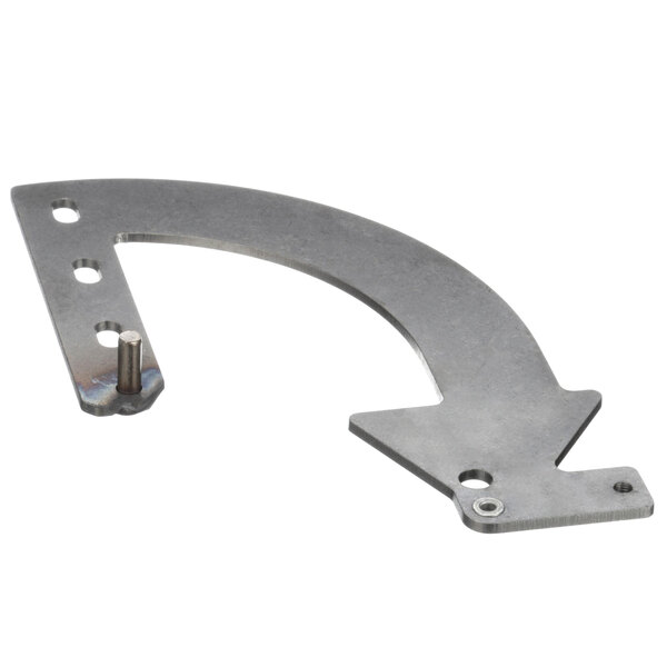 A metal Noble Warewashing left hinge weldment with screws.