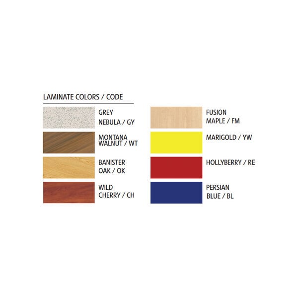 A National Public Seating Cafe Time II mobile table with red and yellow striped laminate.