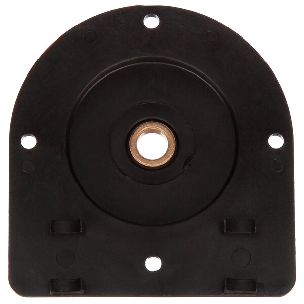 A black plastic front housing assembly with a circular hole in the center.