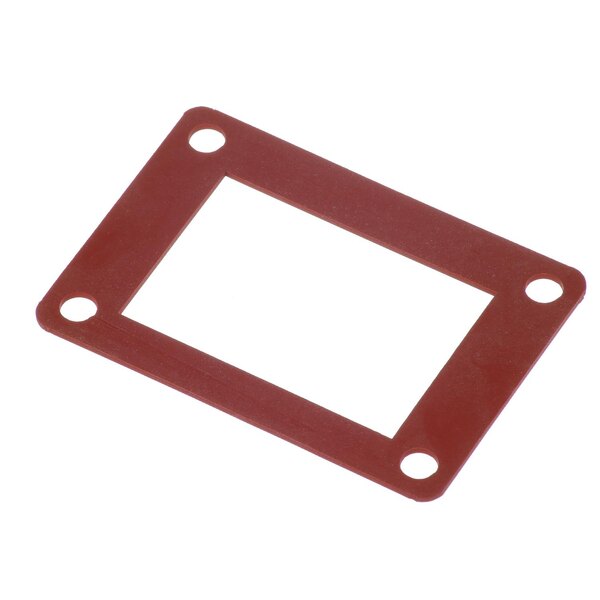 a red rectangular object with holes