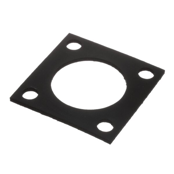 A black gasket with holes on it.