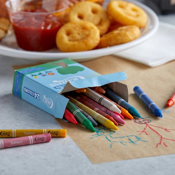 a close up of crayons