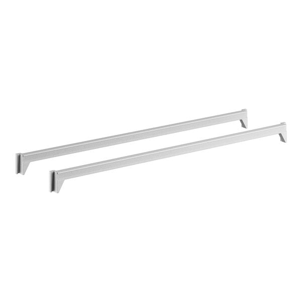 A pair of white rectangular metal bars.