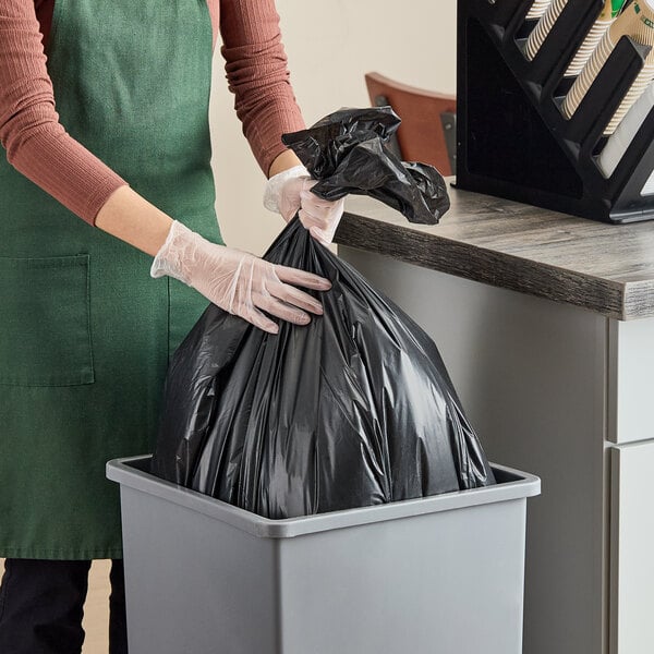 Lavex Li'l Herc 33 Gallon 1.2 Mil 33" x 39" Low-Density Medium-Duty Black Trash Bag / Can Liner - 100/Case