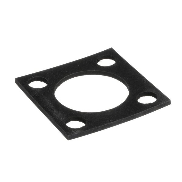 A black rubber gasket with holes.