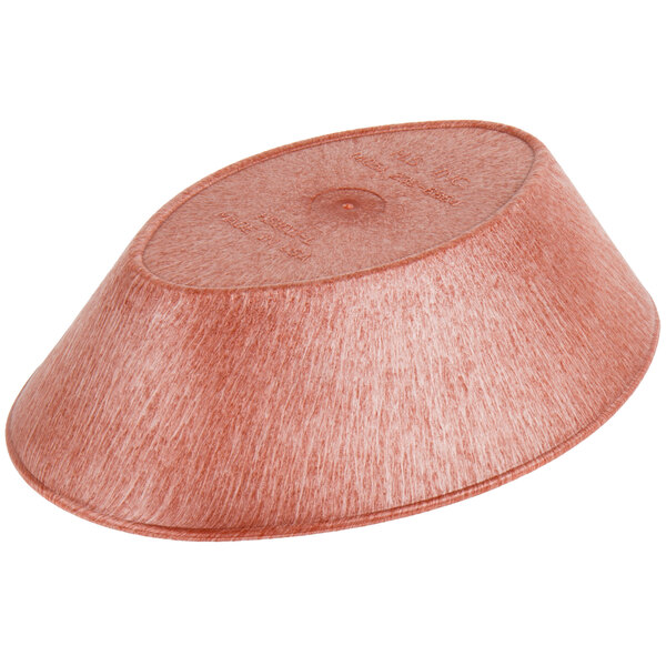 A red oval polyethylene basket.