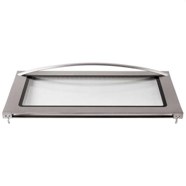 A stainless steel door with a glass panel for an Avantco countertop convection oven.