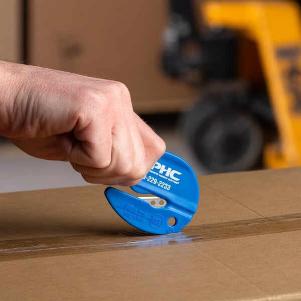 Pacific Handy Cutter BC-347 Raze Blue Bag Cutter - 12/Pack Pacific Handy Cutter BC-347 Raze Blue Bag Cutter - 12/Pack