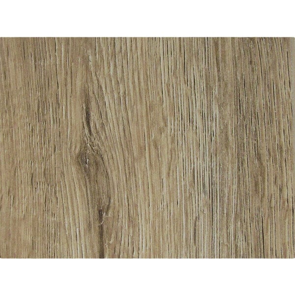 A close-up of the light oak wood grain on a Grosfillex outdoor table top.