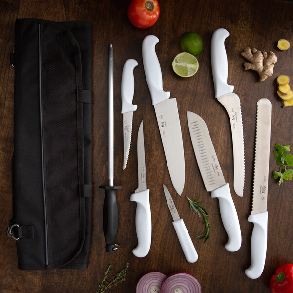 morphy richards white knife set