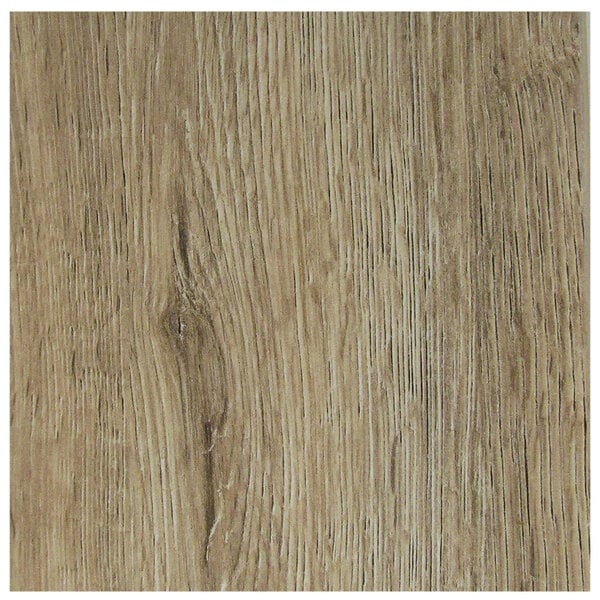 A close-up of the wood grained surface of a light oak Grosfillex outdoor table top.