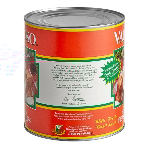 a can of food with a label
