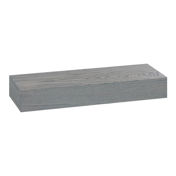 A rectangular gray oak wood riser with a visible wood grain pattern.