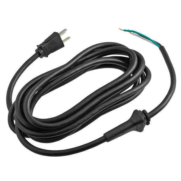 A black Robot Coupe power cord with a plug.