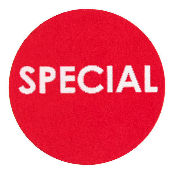 A red round label with the word 'SPECIAL' in white text.