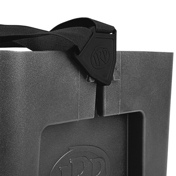 A black plastic Hawker Elite bag with a strap attached.