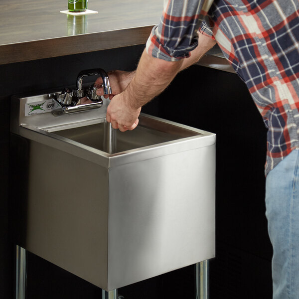 Regency 1 Bowl Underbar Hand Sink With Swivel Faucet 14 1 2 X 18 3 4