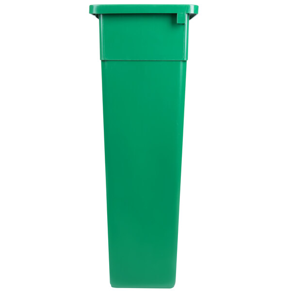 A green rectangular container with a black lid.